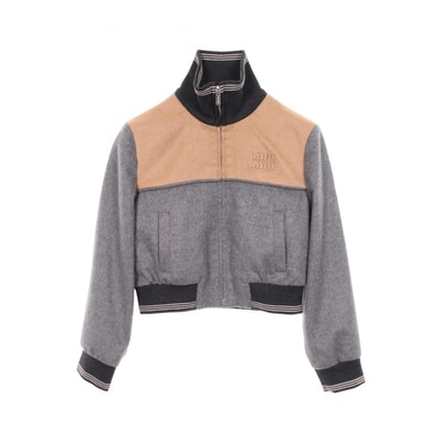 ミュウ ミュウ Miu Miu ブルゾン 衣料品 アウター ウール レディース グレー系 / ベージュ系 【中古】
