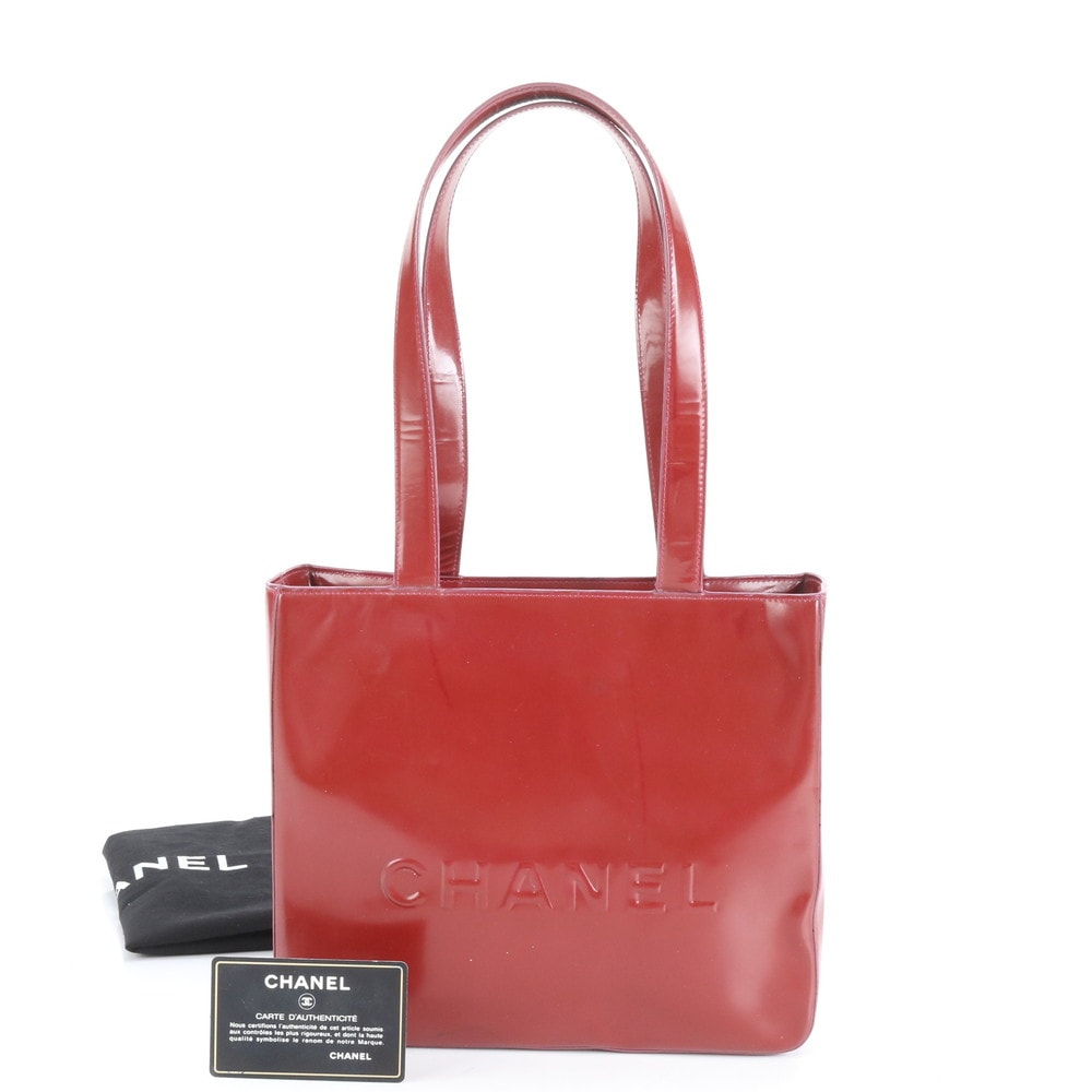 ■美品 シャネル パテントトート バッグ レザー