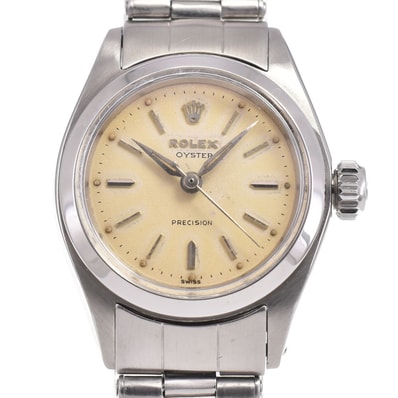 ロレックス ROLEX 6410 ヴィンテージ オイスター プレシジョン Cal.1310 シルバー 手巻き レディース 良品 腕時計 G#147449