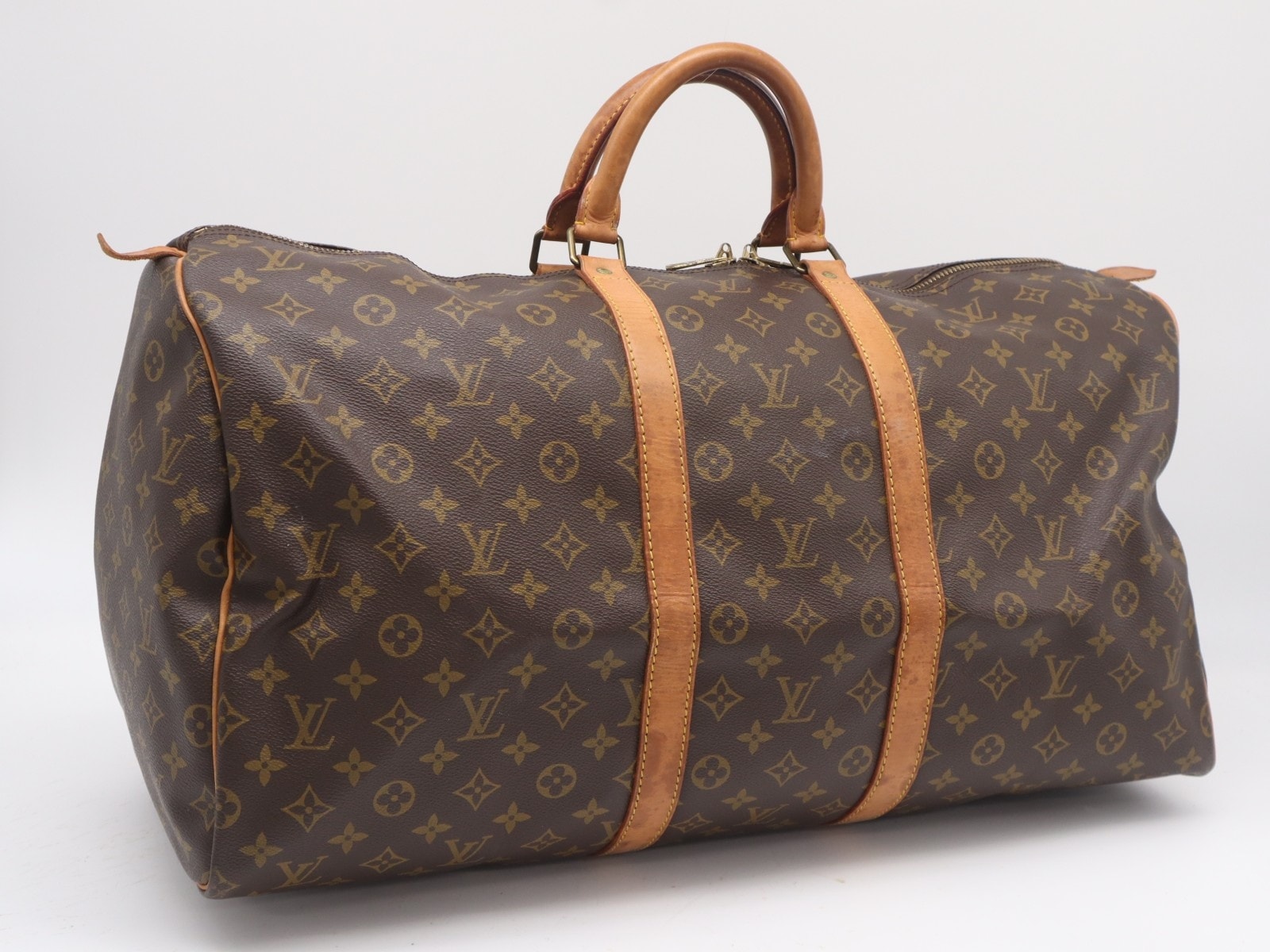 LOUIS VUITTON ルイ・ヴィトン モノグラム キャンバス キーポル50 M41426 ボストンバッグ ブラウン コーティングキャンバス レザー レディース