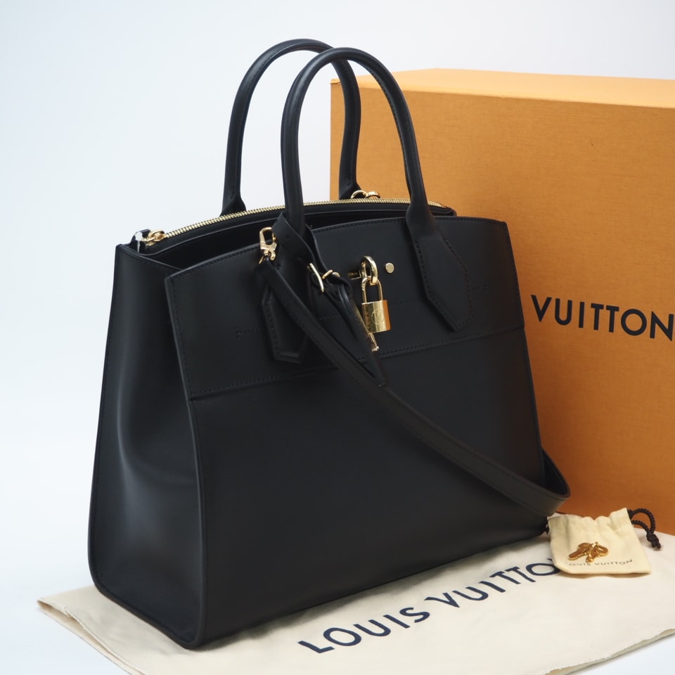 LOUIS VUITTON ルイ・ヴィトン カーフレザー シティ スティーマーMM ノワール M51026 2wayハンドバッグ ブラック カーフレザー レディース