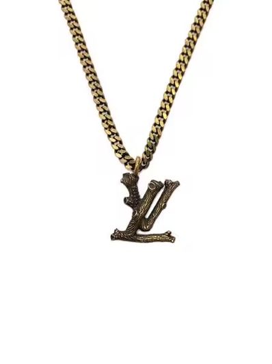 Louis Vuitton LV Wood Pendant "Gold"