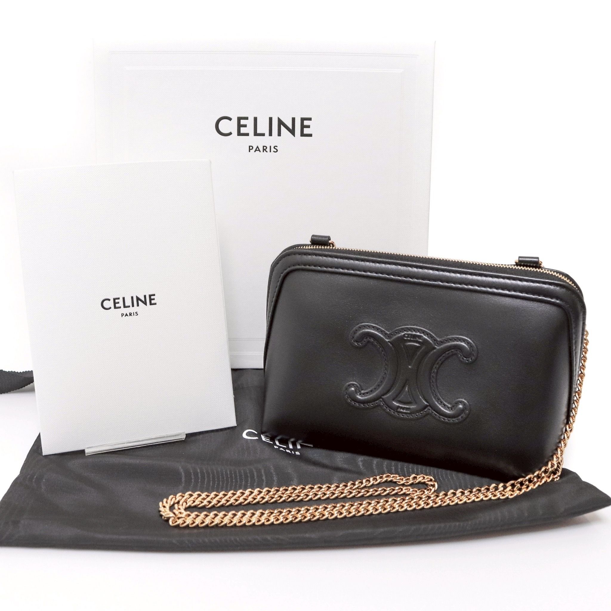 【極美品】CELINE セリーヌ キュイル トリオンフ クラッチ チェーンバッグ