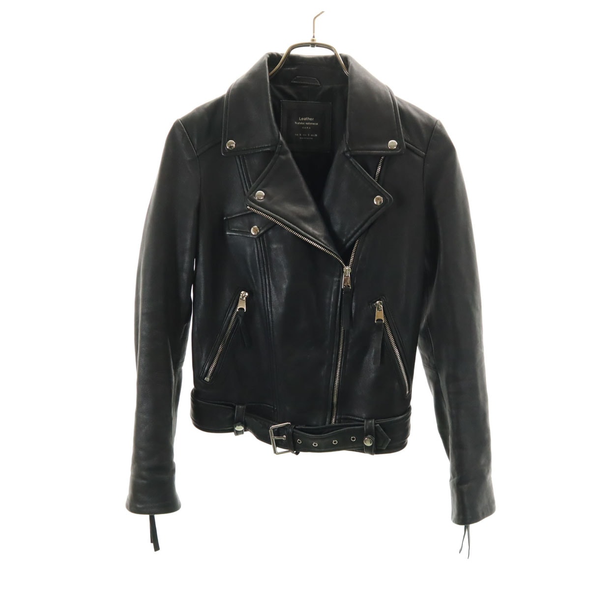 ZARA ザラ 羊革レザー ダブルライダースジャケット S ブラック