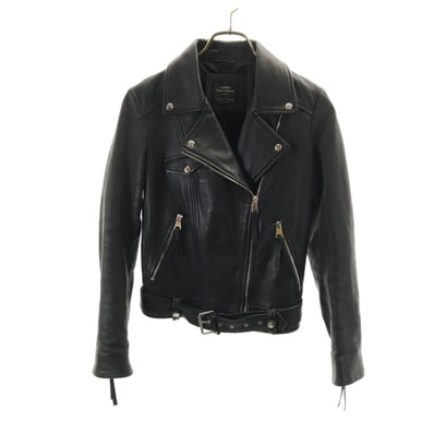 ZARA ザラ 羊革レザー ダブルライダースジャケット S ブラック