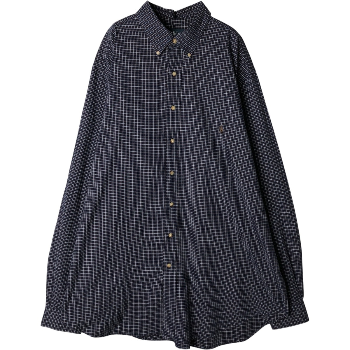 古着 ラルフローレン Ralph Lauren CLASSIC FIT クラシックフィット 長袖 ボタンダウンチェックシャツ メンズXL相当/eaa631265