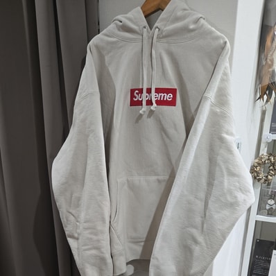 Supreme Box Logo Hooded Sweatshirt "Stone" (24FW)