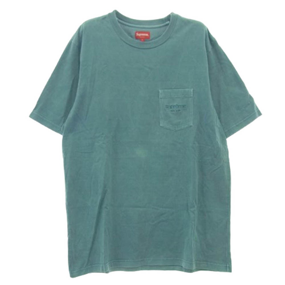 Supreme シュプリーム Tシャツ 20SS Overdyed Pocket Tee オーバーダイド ロゴ刺繍 ポケット Tシャツ 半袖カットソー【美品】【中古】