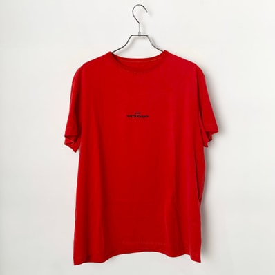 Maison Margiela ロゴ刺繍クルーネックTシャツ レッド