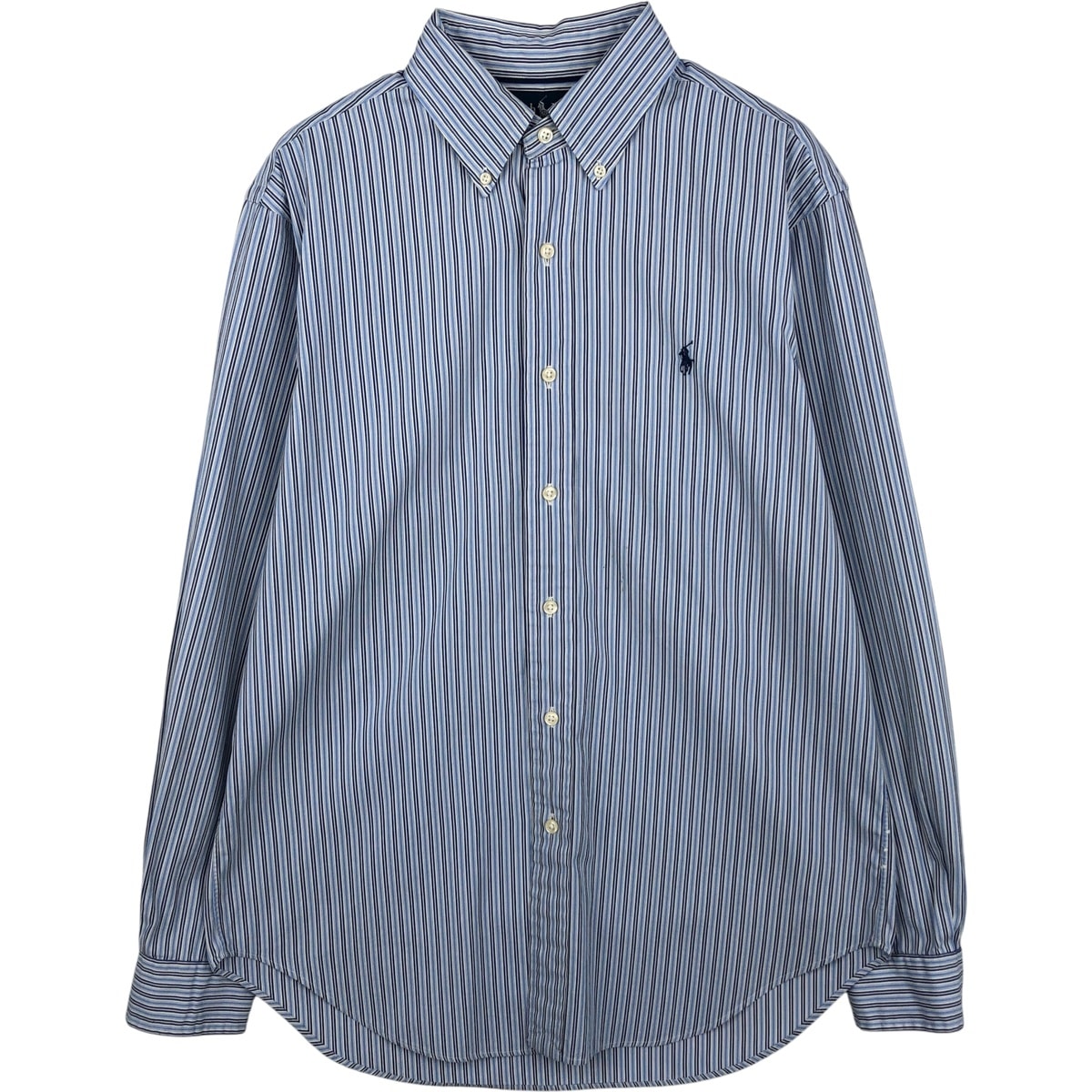 古着 ラルフローレン Ralph Lauren CLASSIC FIT クラシックフィット 長袖 ボタンダウンストライプシャツ メンズM相当/eaa614977