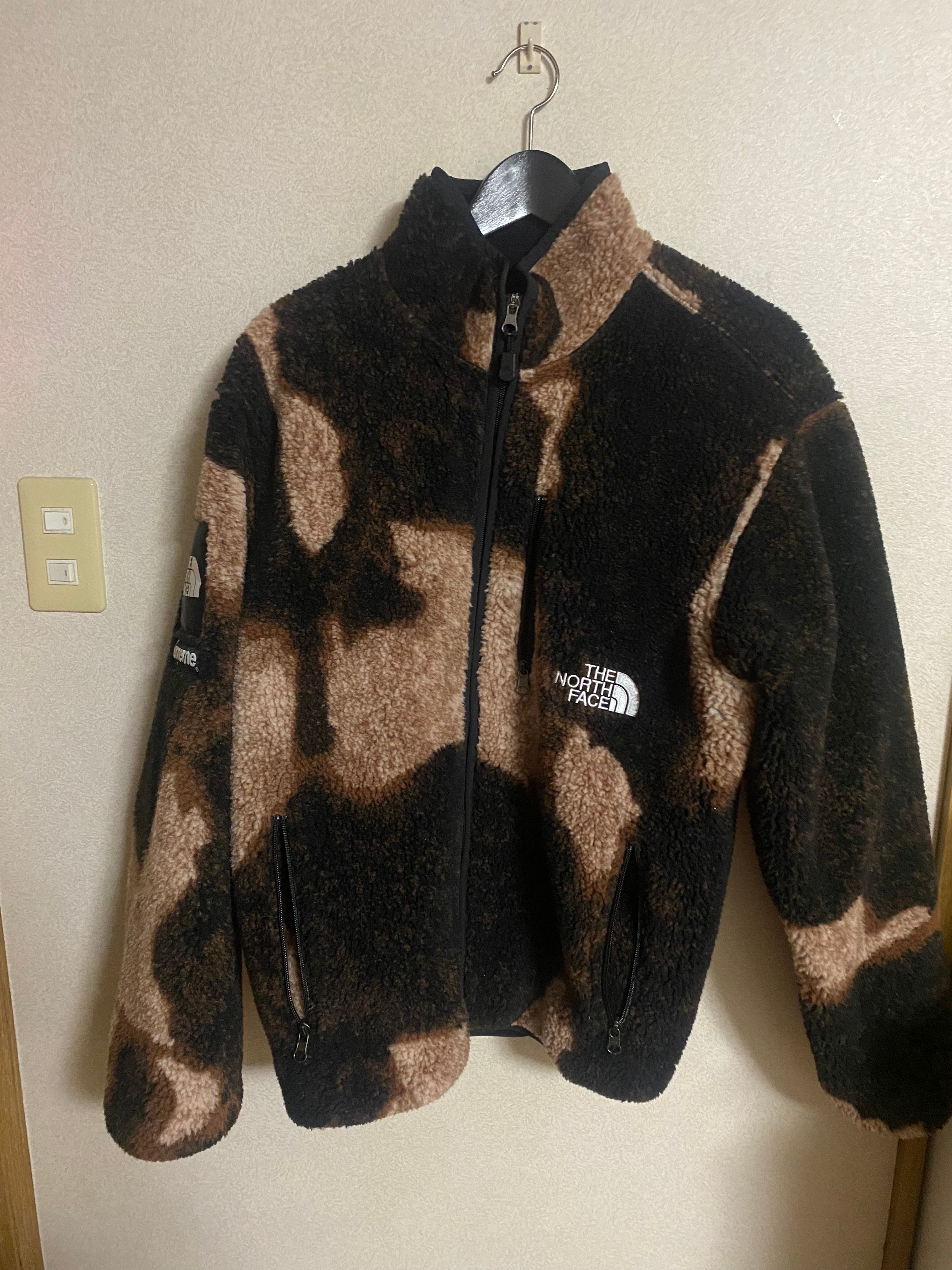 Supreme x The North Face Bleached Denim Print Fleece Jacket "Black"