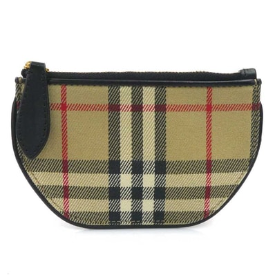 バーバリー BURBERRY コインケース キャンバス ベージュ×ブラック ユニセックス【中古】 r11055g