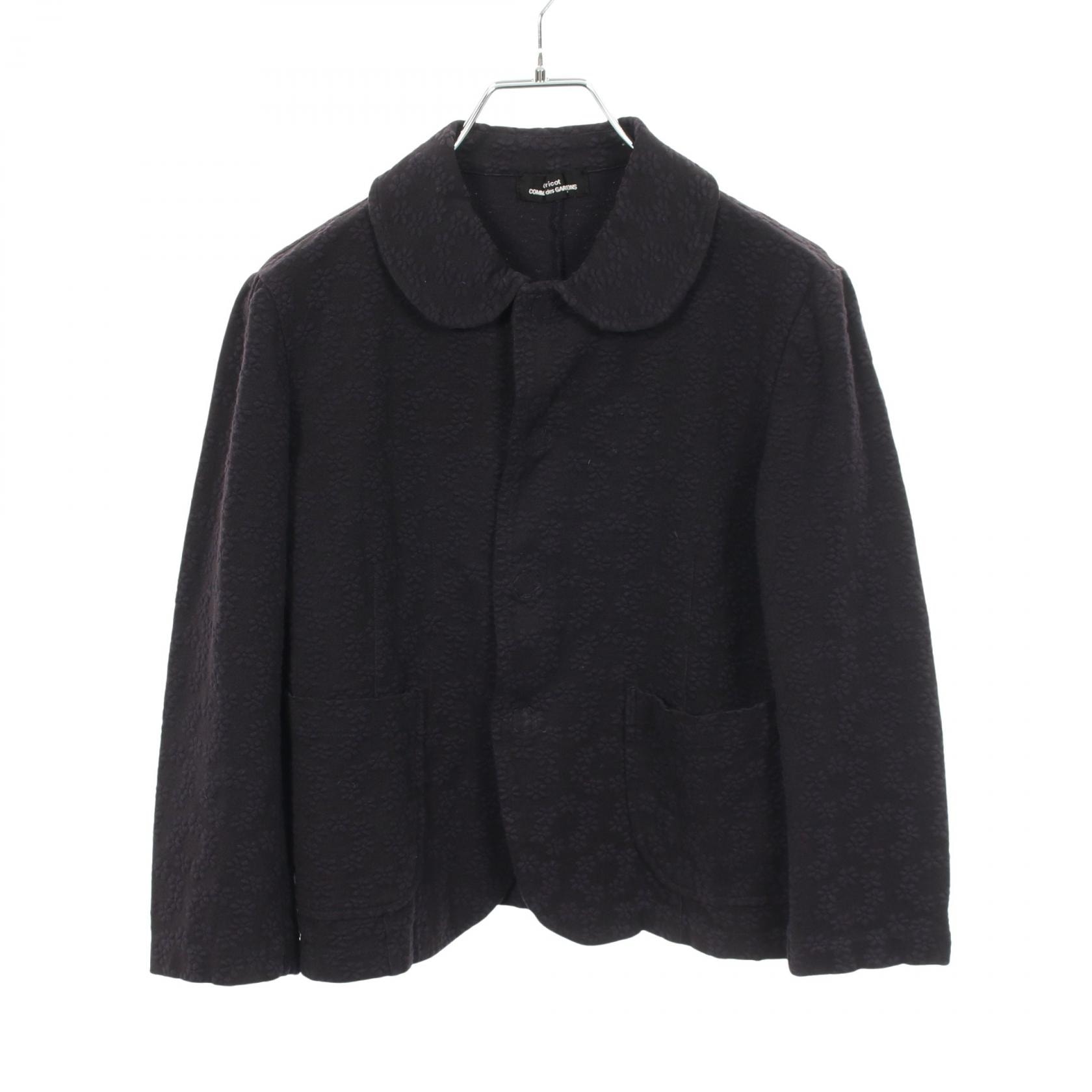 トリココムデギャルソン tricot COMME des GARCONS 花柄 エンボス加工 衣料品 アウター コットン レディース ネイビー系 【中古】