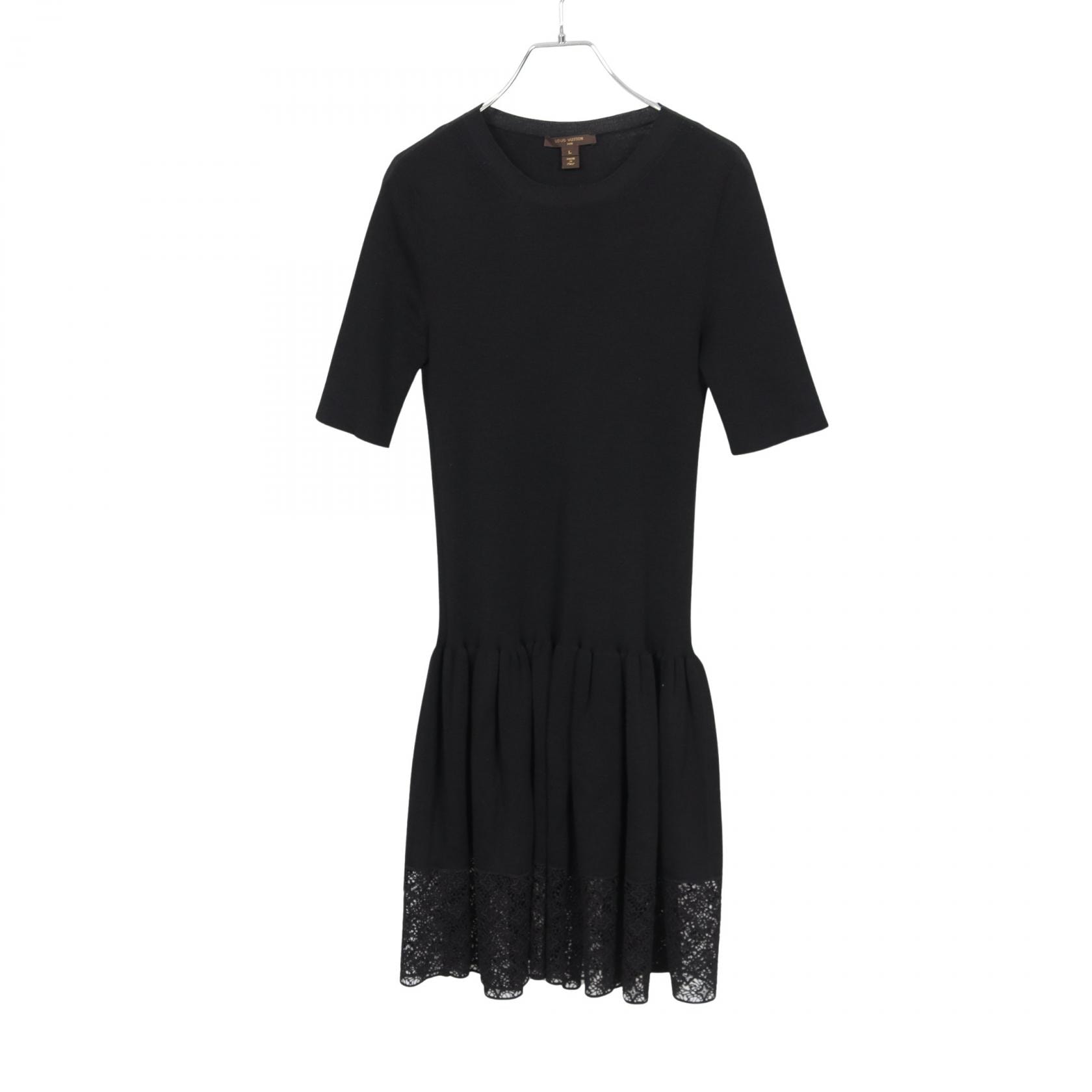 ルイ・ヴィトン LOUIS VUITTON モノグラム ワンピース 衣料品 トップス コットン レディース ブラック系 RW132W F4KD08ODB 【中古】