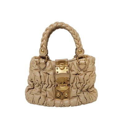 miumiu ミュウミュウ マテラッセ 2way ショルダー RN0473 ベージュ レディース ハンドバッグ