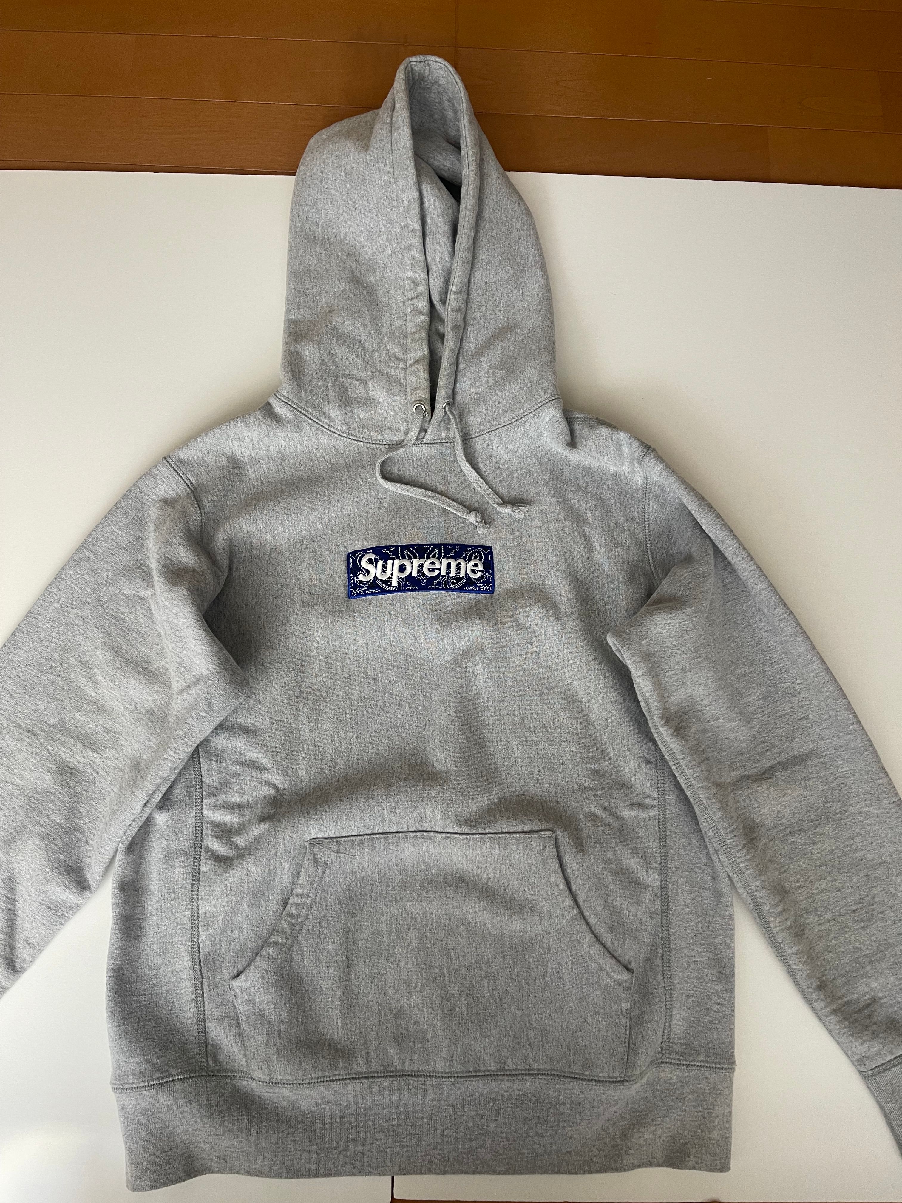 Supreme Bandana Box Logo Hooded Sweatshirt "Grey"