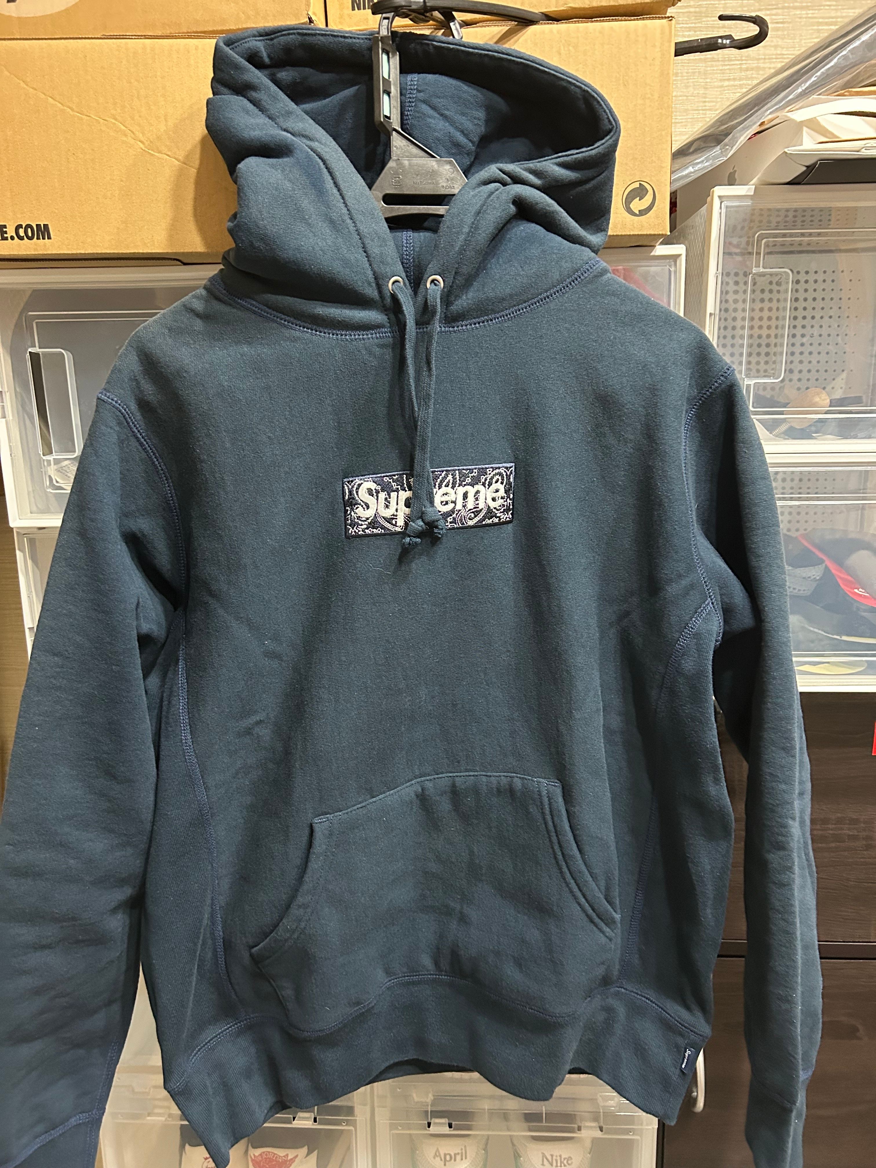 Supreme Bandana Box Logo Hooded Sweatshirt "Navy"