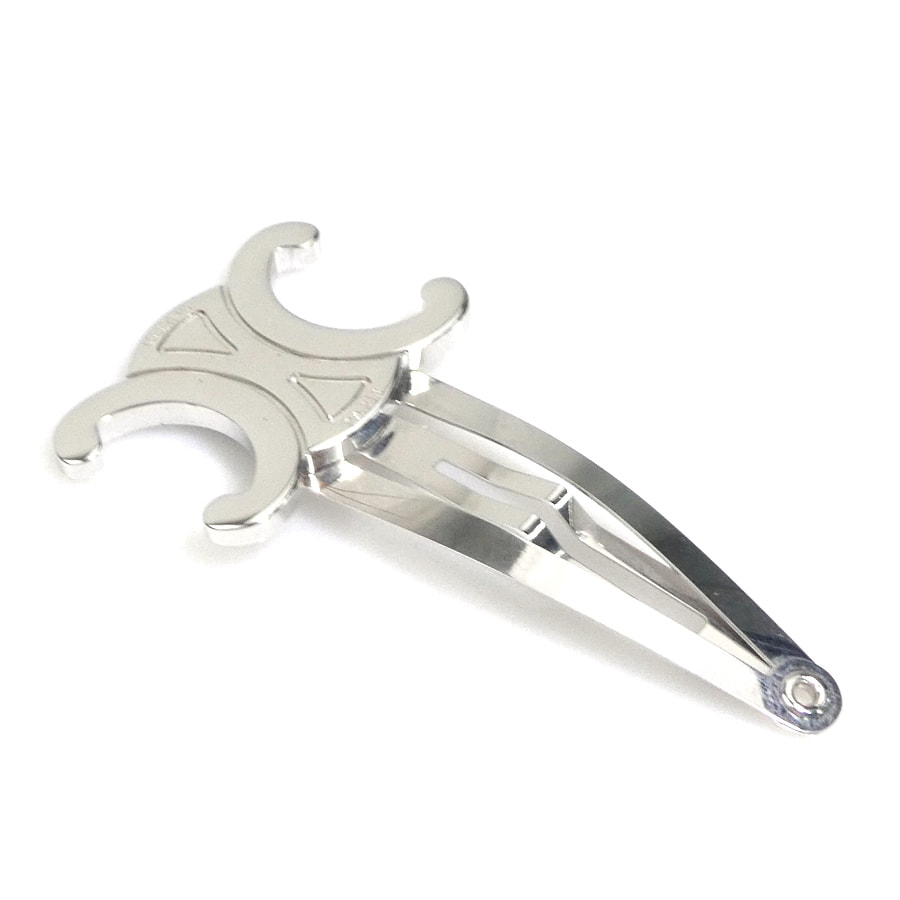 セリーヌ CELINE  ヘアクリップ スチール/ブラス シルバー レディース【中古】 e61659i