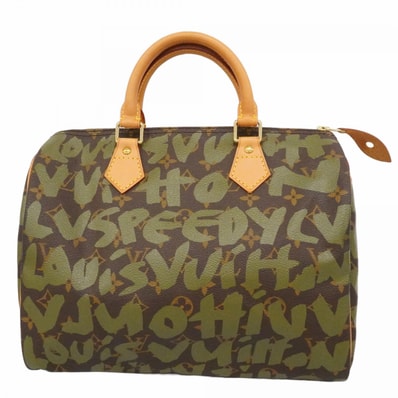 【6dd5389-k】ルイヴィトン ハンドバッグ モノグラム・グラフィティ スピーディ30 M92194 ブラウン カーキ 【中古】レディース