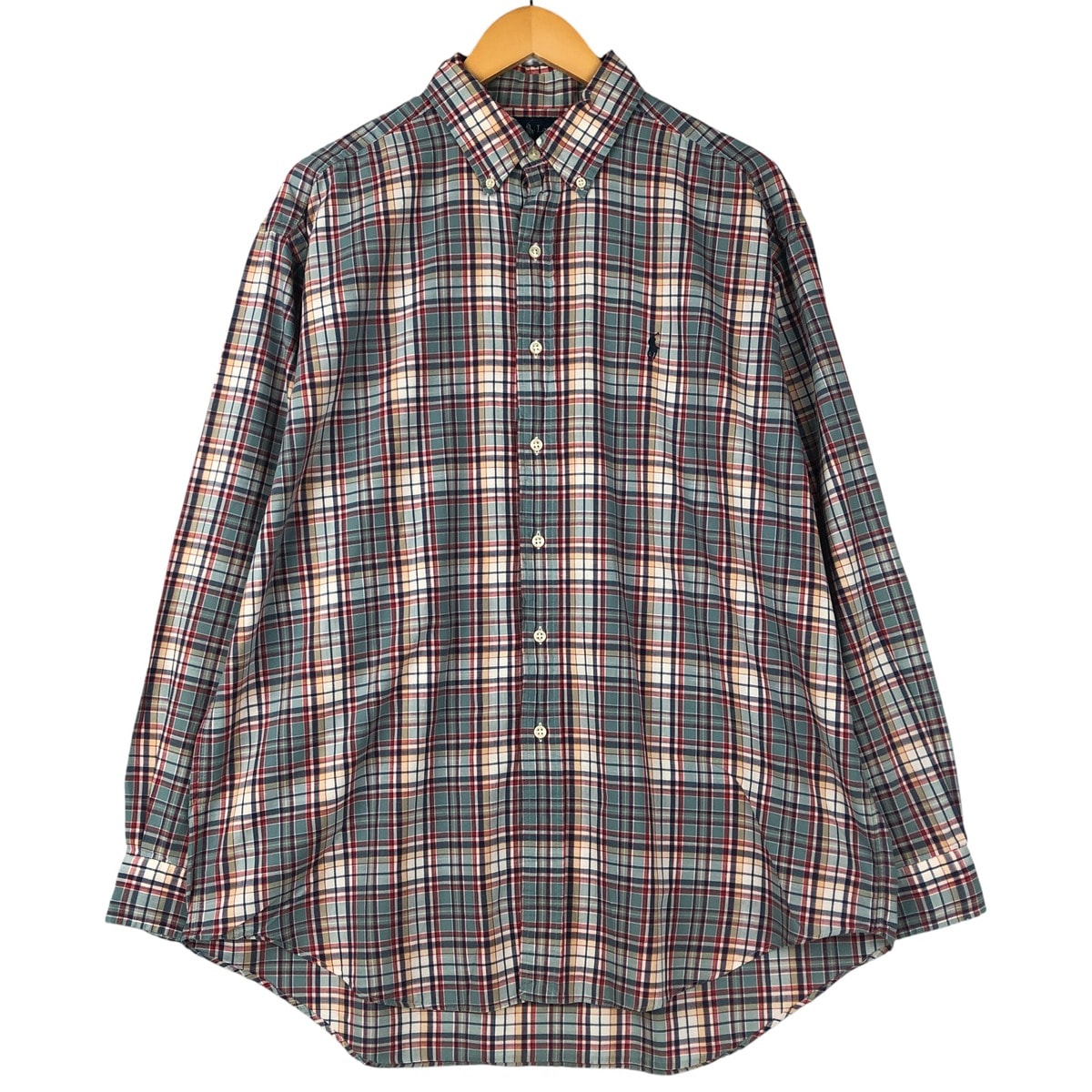 古着 ラルフローレン Ralph Lauren BLAKE 長袖 ボタンダウンチェックシャツ メンズL相当/eaa599404
