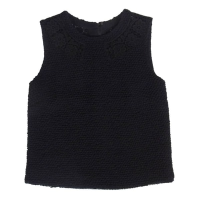 DOLCE&GABBANA ドルチェアンドガッバーナ シルク混 レース ニット ベスト ブラック系 38【中古】
