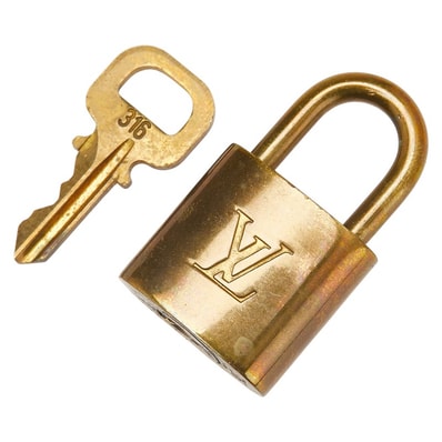 ルイ ヴィトン カデナ 南京錠 キー セット ゴールド メッキ レディース LOUIS VUITTON 【中古】