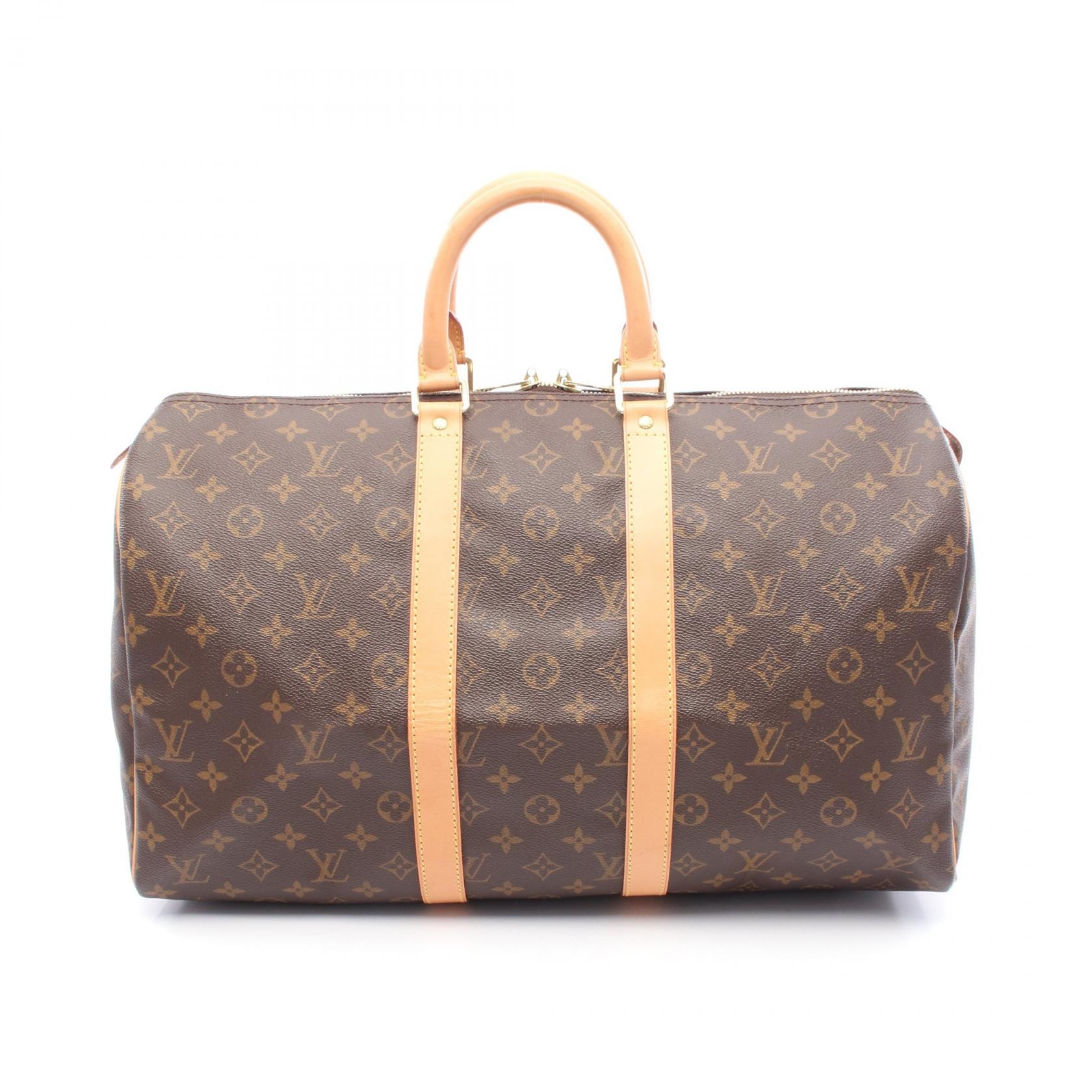 ルイ・ヴィトン LOUIS VUITTON キーポル45 ボストンバッグ バッグ PVCコーティングキャンバス レザー モノグラム メンズ レディース ブラウン系 M41428 【中古】