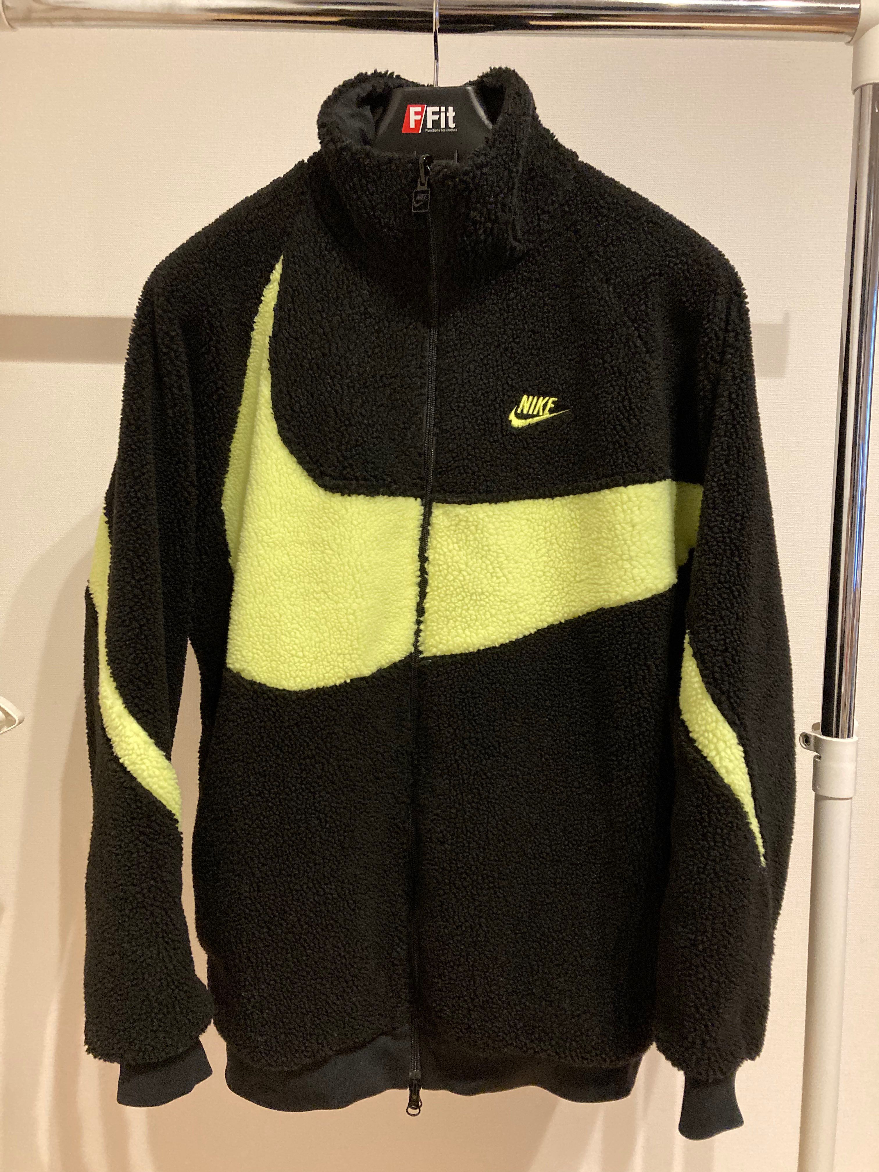 Nike Big Swoosh Reversible Boa Jacket"Black Neon"