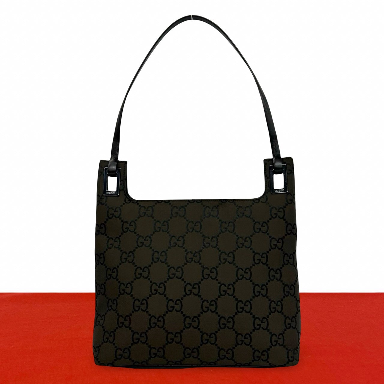 グッチ　レザーショルダーバッグ　GG柄 B (目立った傷や汚れなし)】GUCCI グッチ GG 柄 キャンバス レザー