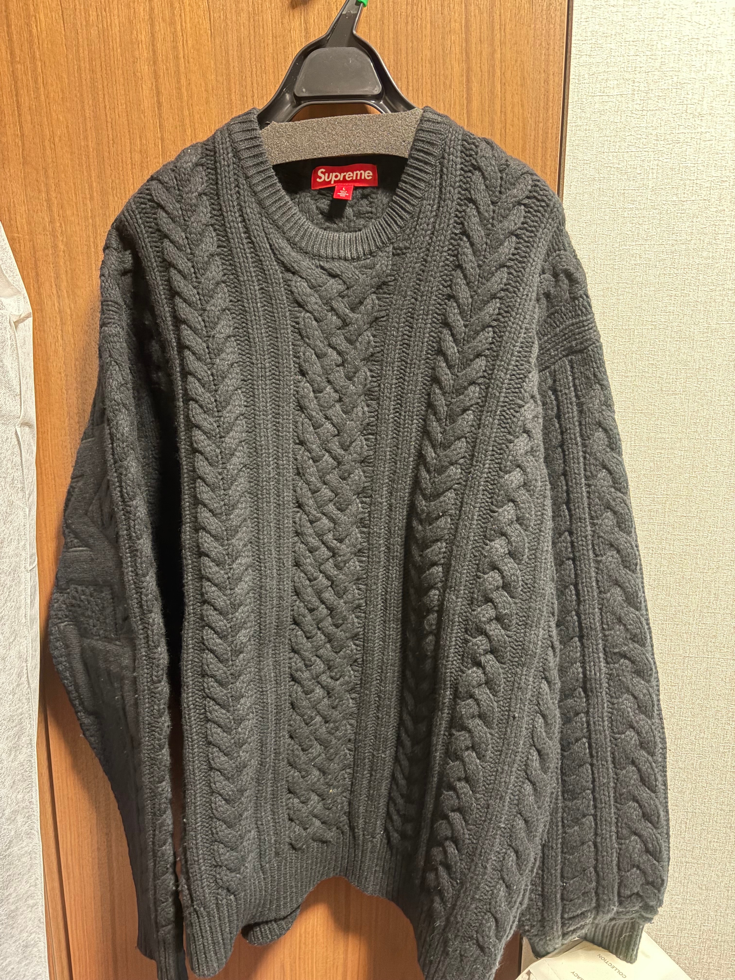 Supreme Applique Cable Knit Sweater "Black"