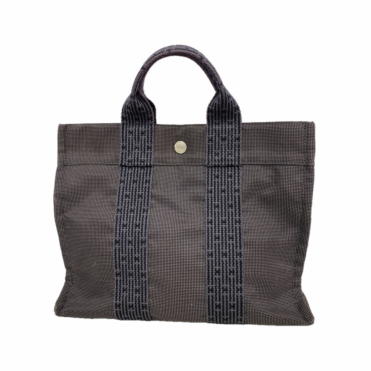 【6kd4883】エルメス トートバッグ エールラインPM ナイロン グレー シルバー金具【中古】メンズ レディース ユニセックス