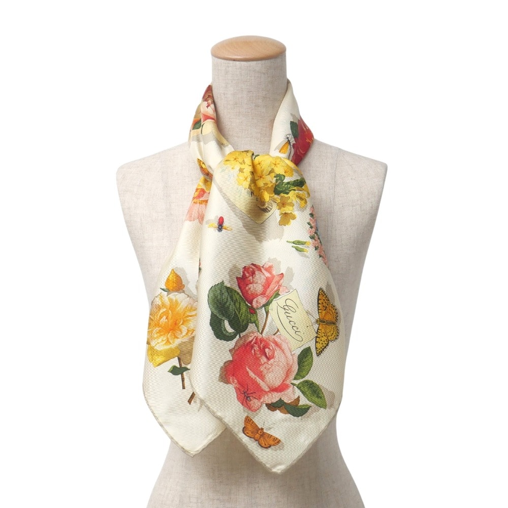 A (未使用に近い)】□美品□GUCCI グッチ フローラ スカーフ フラワー A (未使用に近い)】□美品□GUCCI グッチ フローラ スカーフ フラワー