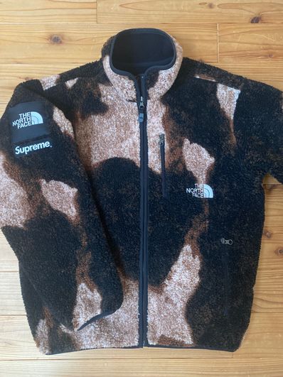 Supreme x The North Face Bleached Denim Print Fleece Jacket "Black"