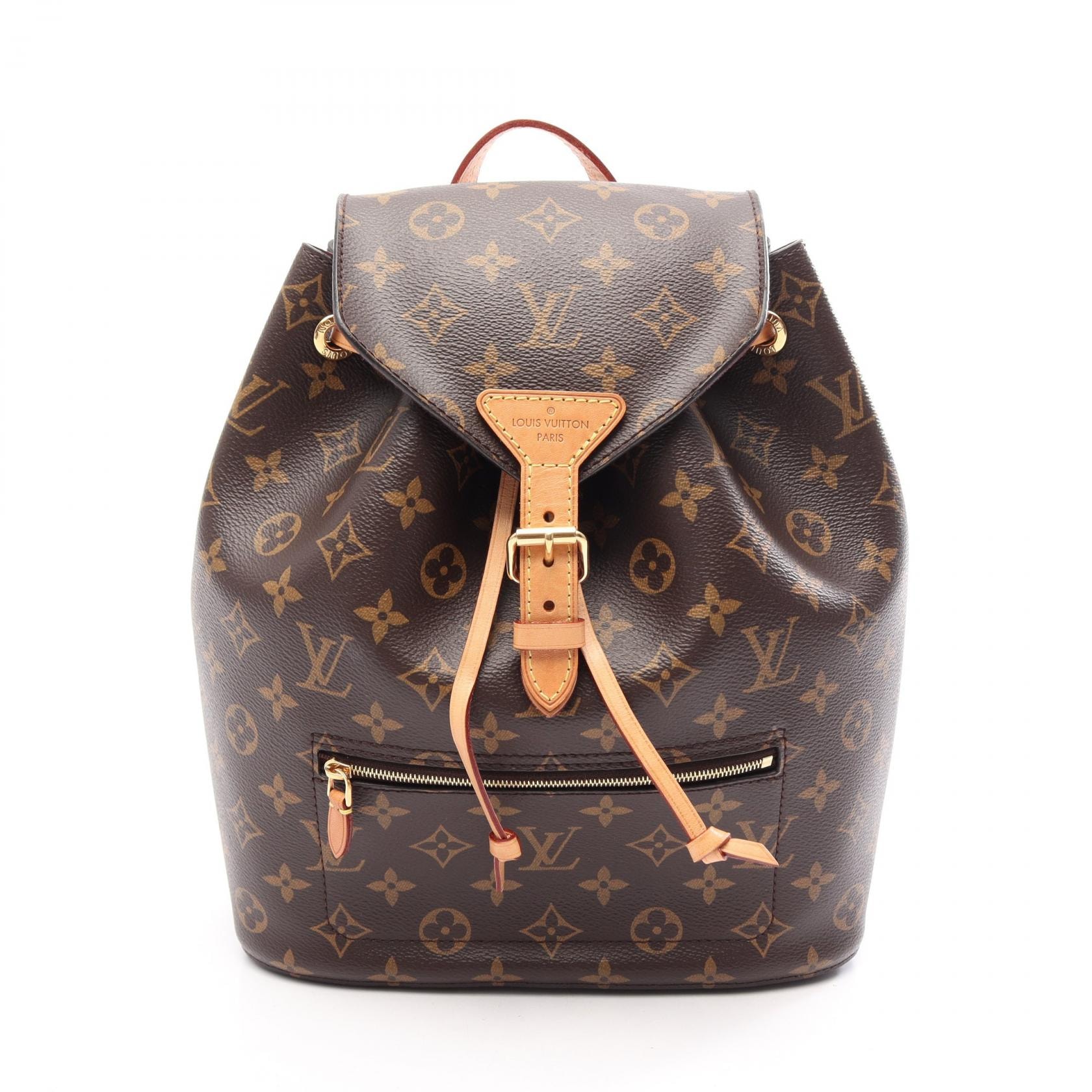 ルイ・ヴィトン LOUIS VUITTON モンスリー モノグラム リュックサック バックパック バッグ PVCコーティングキャンバス レザー レディース ブラウン系 M43431 【中古】