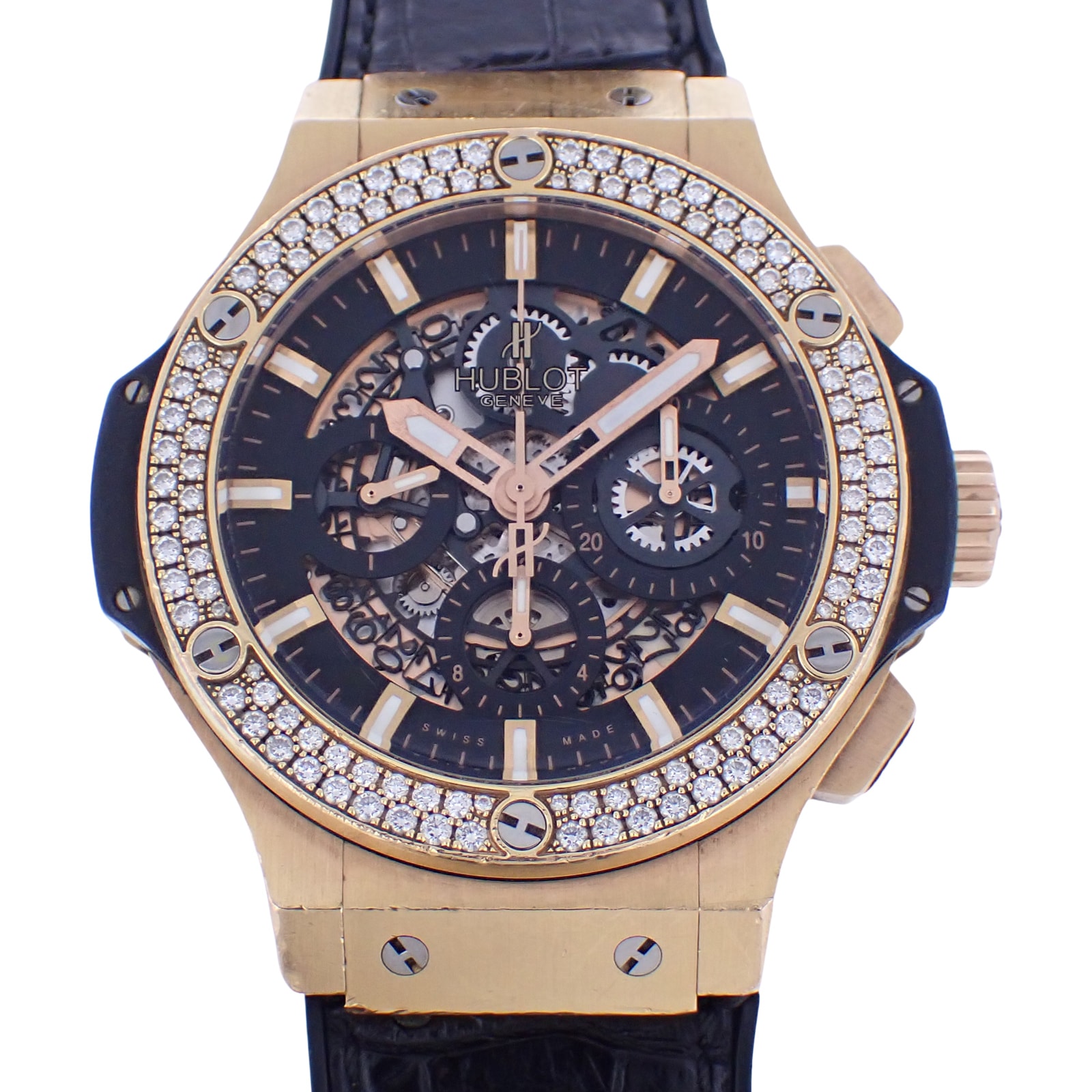 ベゼルダイヤ K18PG HUBLOT ウブロ  ビッグバン アエロバン ゴールド  311.PX.1180.GR.1104  メンズ 腕時計