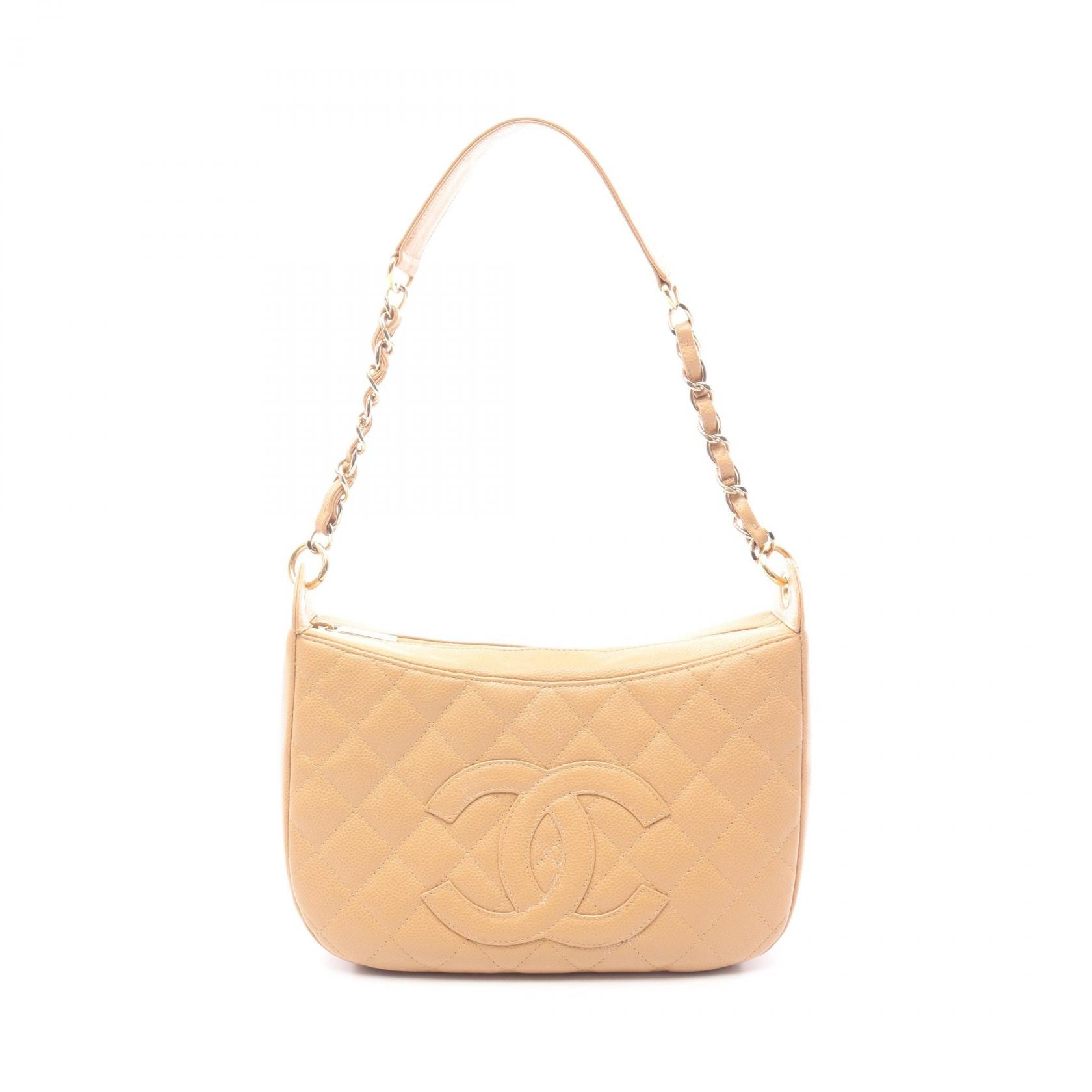 シャネル CHANEL マトラッセ ショルダーバッグ バッグ キャビアスキン(グレインドカーフ) レディース ベージュ系 A20993 【中古】