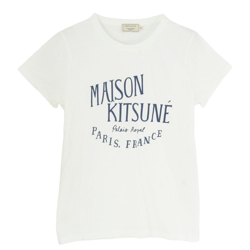 MAISON KITSUNE メゾンキツネ Tシャツ AW00100AT150 ロゴ メッセージ 半袖 Tシャツ ホワイト系 M【中古】