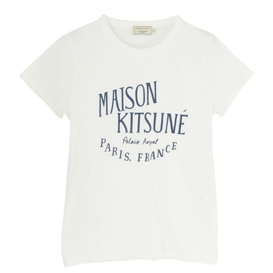MAISON KITSUNE メゾンキツネ Tシャツ AW00100AT150 ロゴ メッセージ 半袖 Tシャツ ホワイト系 M【中古】