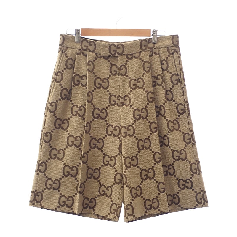 グッチ GUCCI ジャンボGG ハーフ 50 673181_ZAHT6_2580 パンツ コットン ポリエステル ベージュ メンズ【中古】【Aランク】