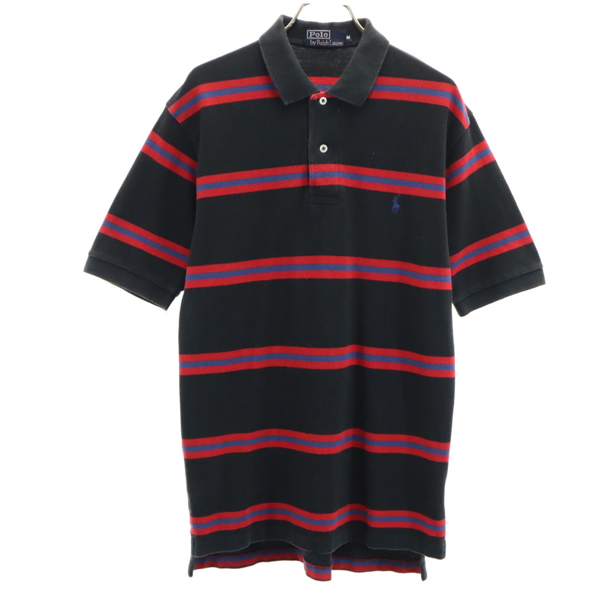 Polo by Ralph Lauren ポロバイラルフローレン ボーダー柄 半袖 ポロシャツ M ブラック