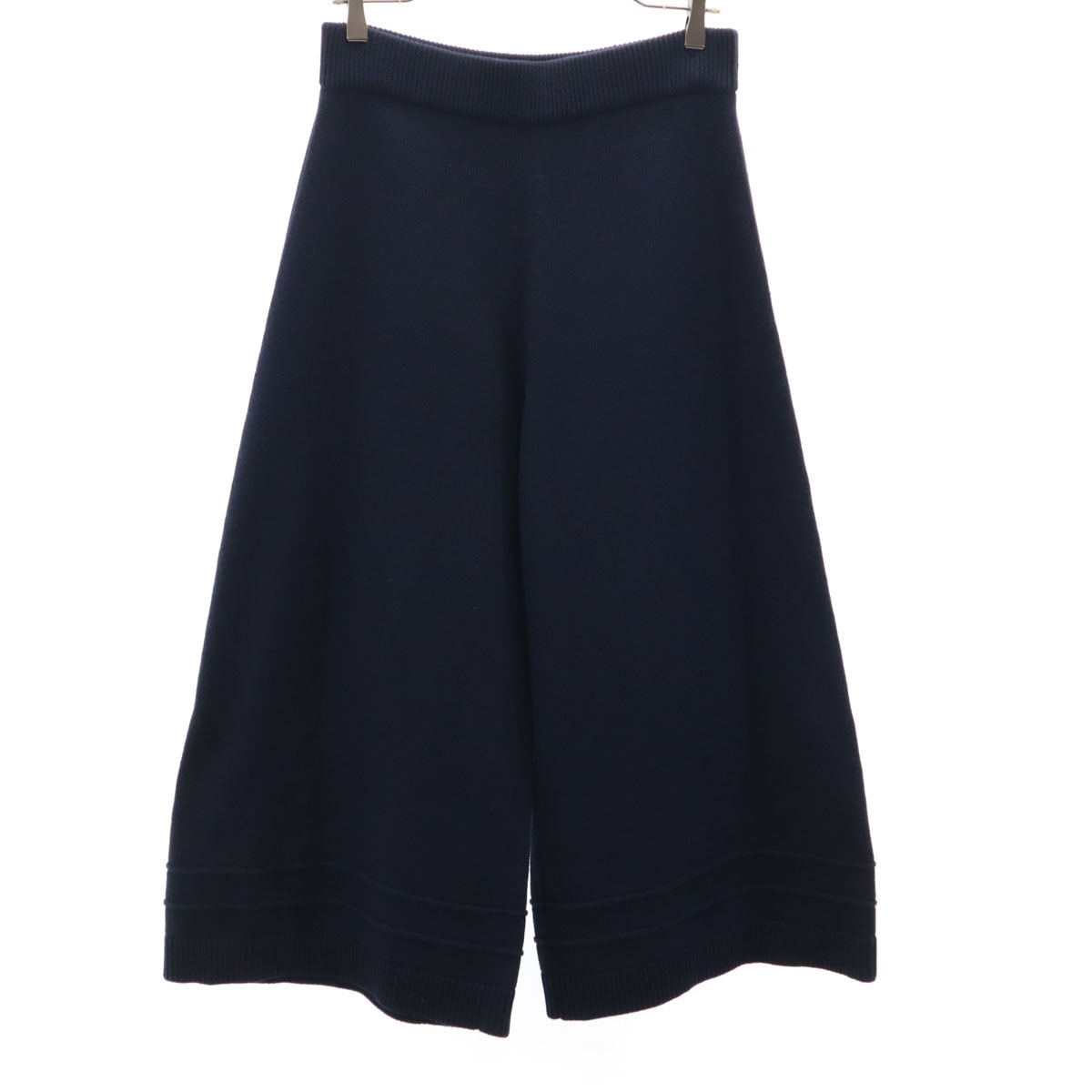 FOXEY NEW YORK フォクシーニューヨーク 日本製 ニット ワイドパンツ 42 ネイビー