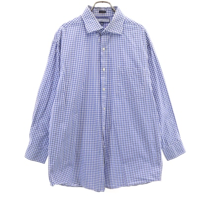 TOMMY HILFIGER トミーヒルフィガー ギンガムチェック柄 長袖 シャツ L ブルー系