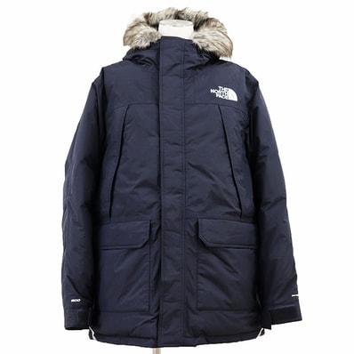 【SALE】THE NORTH FACE ザ・ノースフェイス ダウンジャケット マクマード パーカ サイズ XL メンズ ロゴ エンブロイダリー 刺繡 ファー取り外し可 ナイロン100% アウター タグ付属 ネイビー 紺 インドネシア製