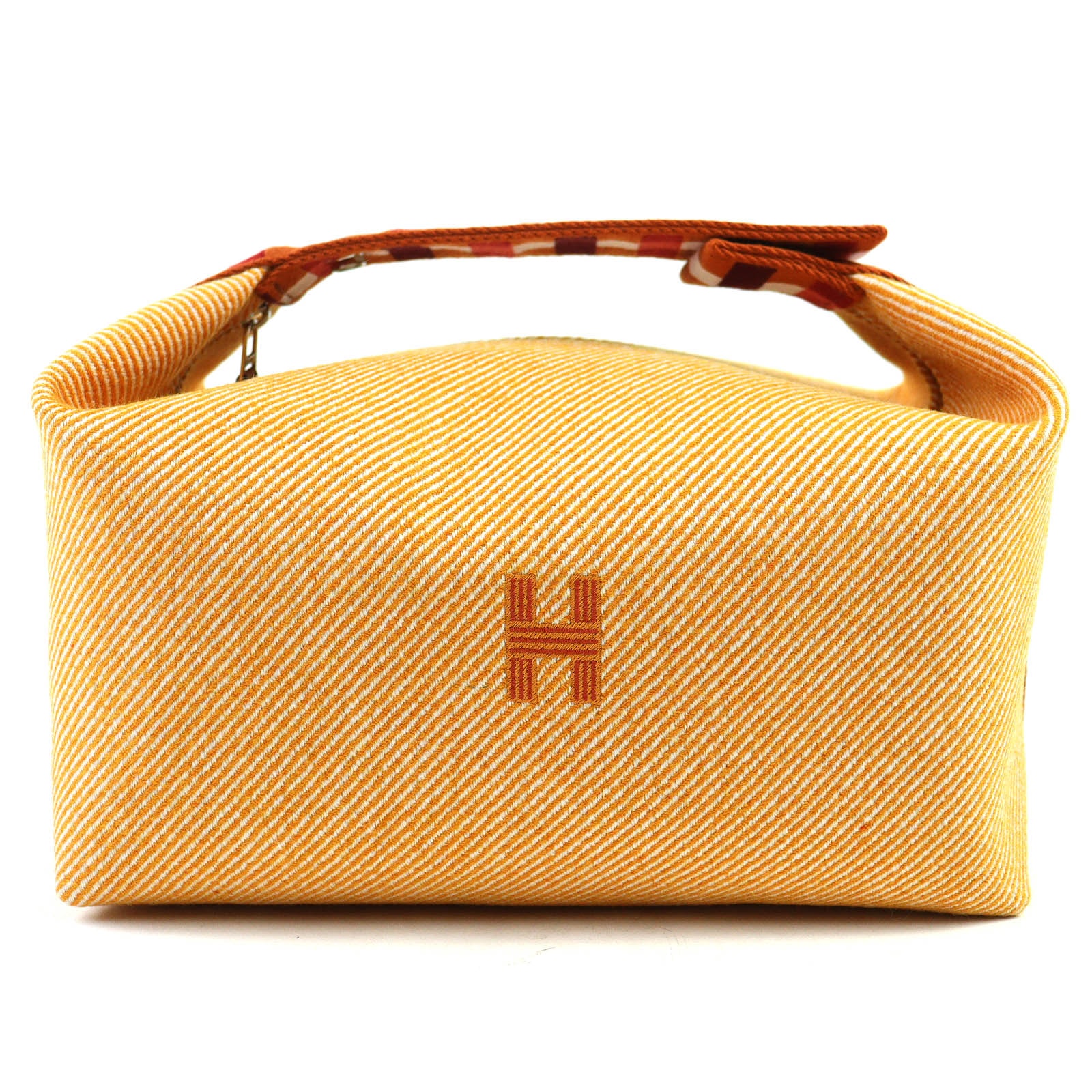 未使用 エルメス ハンドバッグ ブリッド ア ブラック GM オ カレ オレンジ