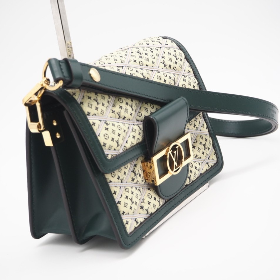 極美品 LOUIS VUITTON ルイ・ヴィトン キャンバスレザー マルタージュ ドーフィーヌMIN M53996 ショルダーバッグ ベージュ グリーン キャンバス レザー レディース