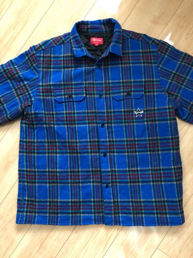 Supreme Quilted Plaid Flannel Shirt "Dusty Royal"