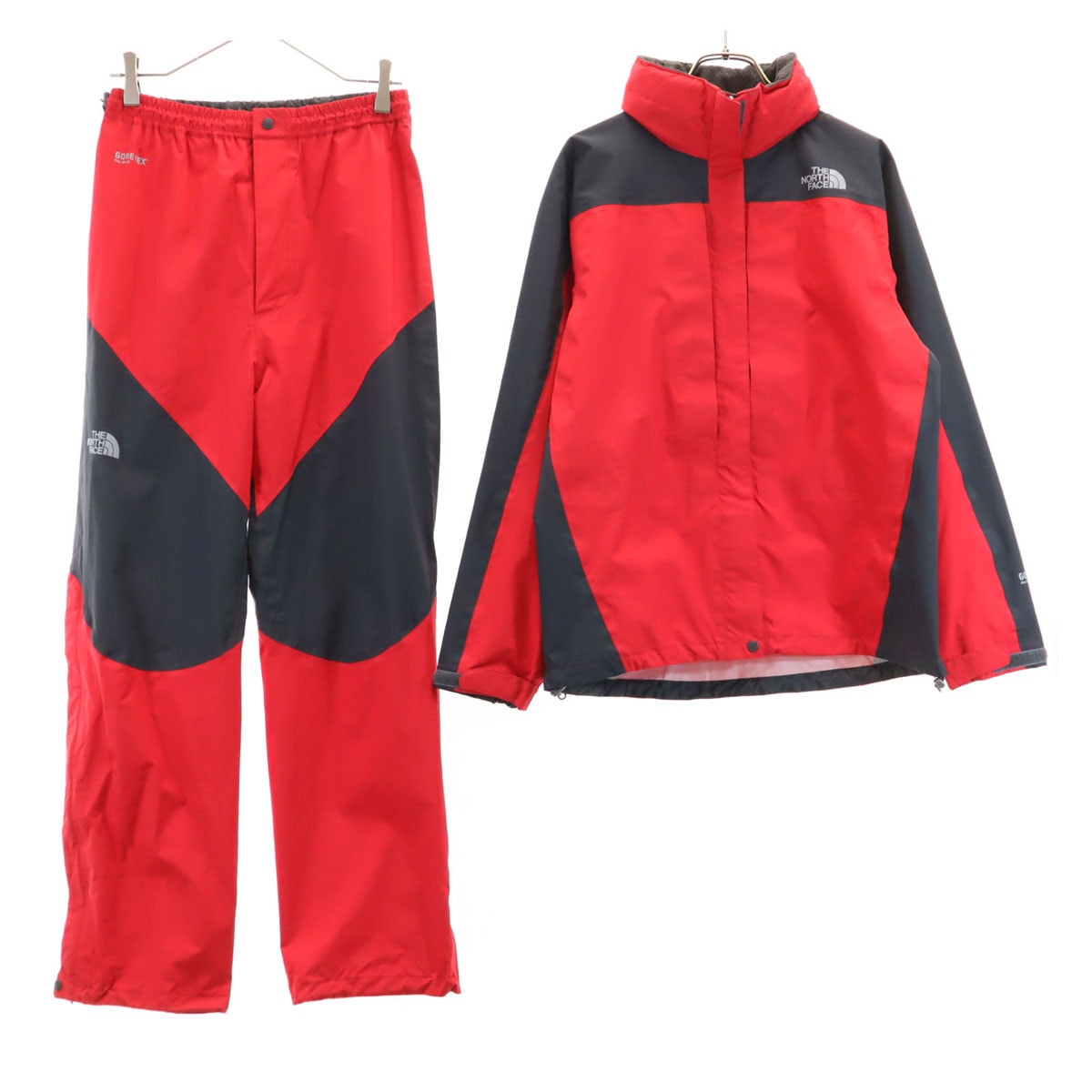 THE NORTH FACE ノースフェイス ゴアテックス レインテックス プラズマ ジャケット 上下セットアップ L レッド NPW10911 アウトドア