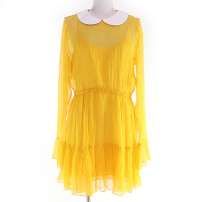 未使用品 グッチ ワンピース イエロー レディース 44 728125