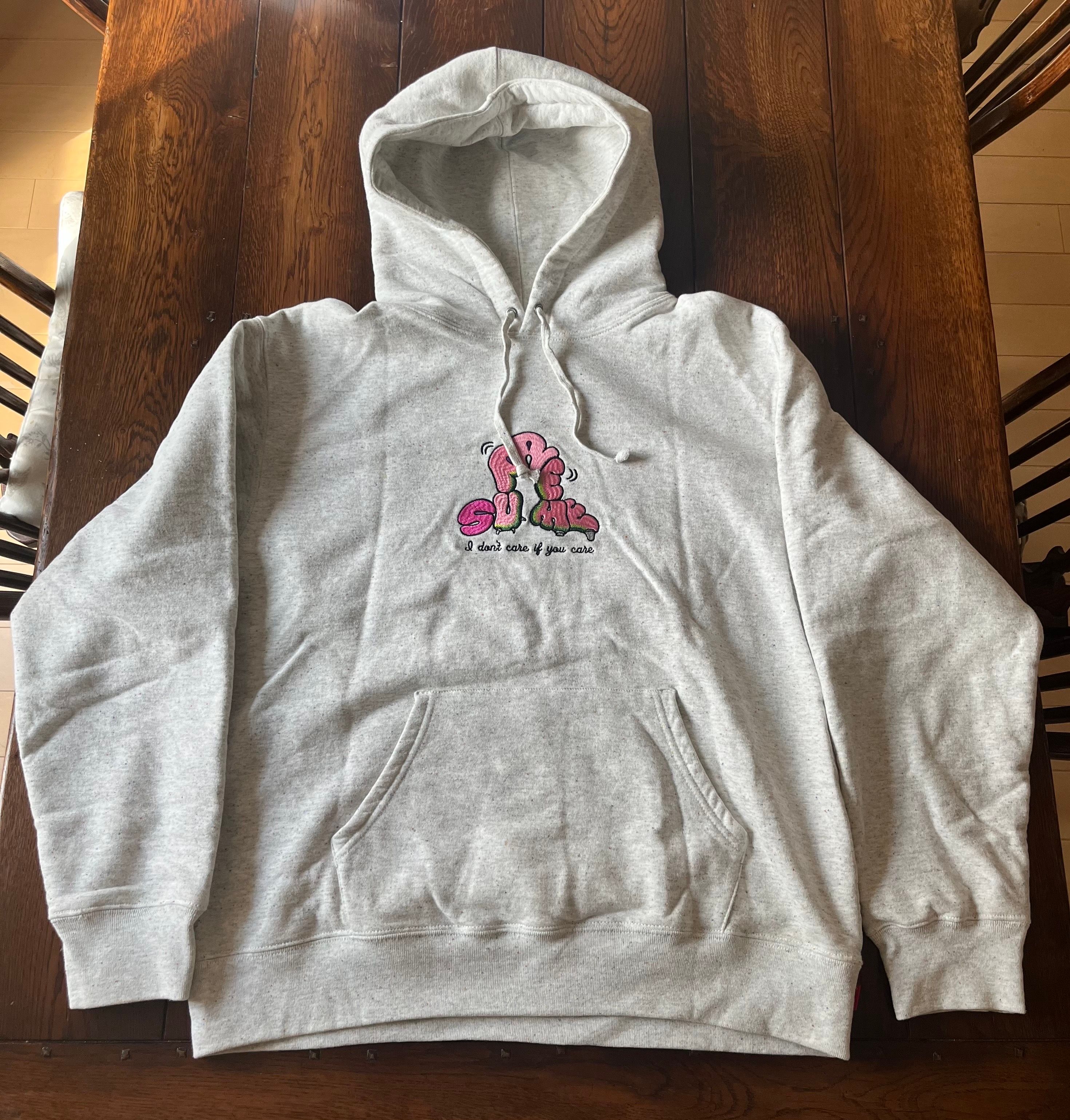 Supreme Don't Care Hooded Sweatshirt "Grey"