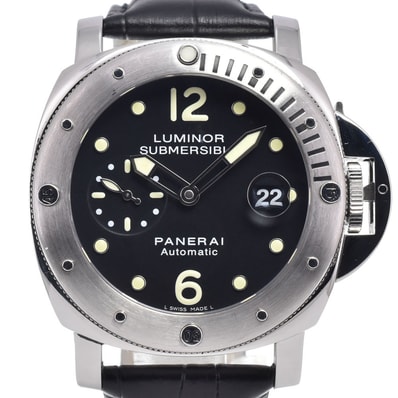 パネライ PANERAI PAM00024 ルミノール サブマーシブル ブラック 自動巻き メンズ 良品 内箱・保証書付き 腕時計 J#150401